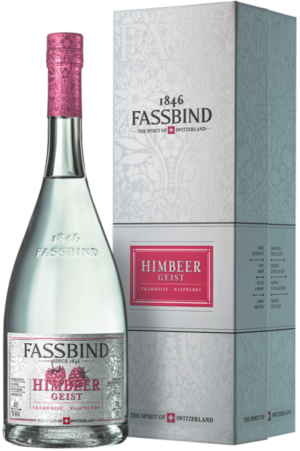 Fassbind Eau de Vie Himbeergeist in Geschenkverpackung