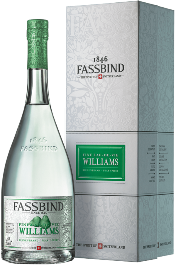 Fassbind Eau de Vie Williams in Geschenkverpackung